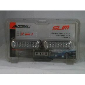 Farol Auxiliar Estrobo Slim com 16 Leds Corpo Cromado 12V A