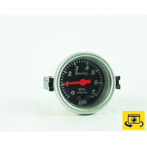 Manometro Pressão Óleo 7Kg Fundo Preto Ilum Verde 12M
