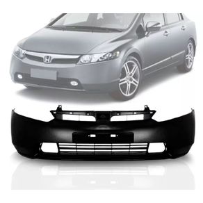 Para-Choque Dt Civic 06/08 C/ Ressalto de Placa S/ Farol Preto Liso