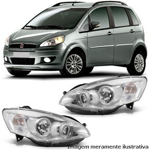 Farol Ld Fiat Idea Attractive Essence 2010/ Moldura Cromada