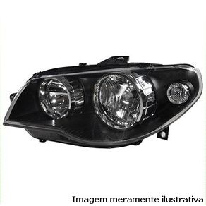 Farol Le Fiat Palio 2006/ Way 2014/ Mascara Preta Canhao Cr