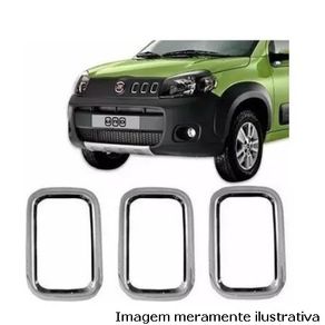 Moldura Grade Fiat Uno 2010/ Cromado