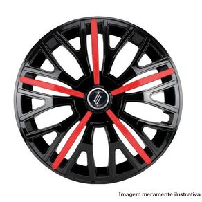 Calota Univ Sportiva Triton Sport Aro 13 Mod Preta/ Vermelha