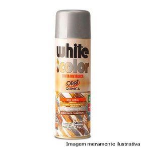 Tinta Spray White Color Jet?Orbi Prata 340Ml