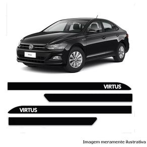 Friso Lateral Vw Virtus Preto Ninja (Slim)