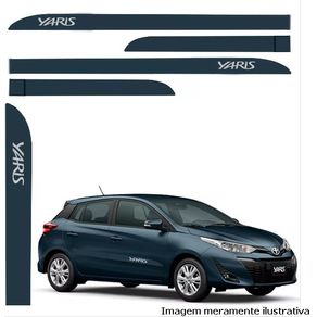 Friso Lateral Toyota Yaris 4 Portas Azul Tita (Slim )