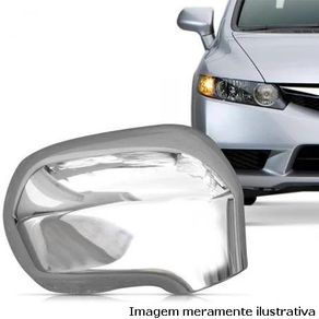 Capa Cromada Retrovisor A Esquerda Sem Furo Honda Civic 2006/