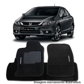 Tapete Civic 06/15 Preto Carpete 3 Pecas
