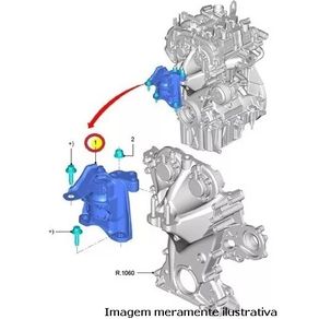 Patilha Coxim Dianteiro Motor com Suporte Curvo 3 Parafusos