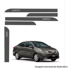 Friso Lateral Toyota Yaris 4 Portas Cinza Cosmopolita (Slim