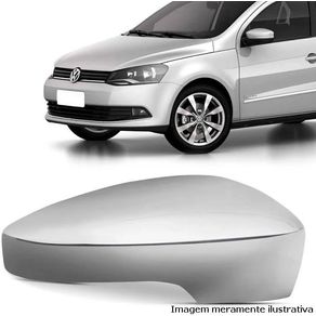 Capa Cromada Retrovisor A Esquerda com Furo Vw Fox 2010/ Gol Polo 2