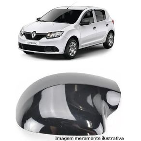 Capa Cromada Retrovisor A Esquerda Renault Logan Sandero