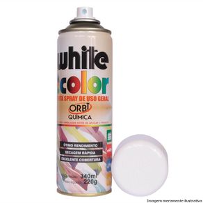 Tinta Spray White Color Jet?Orbi Branco Fosco 340Ml