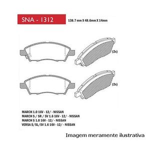 Pastilhas de Freio Dt Nissan March S 1.0 1.6 16V 2012/ Nissa