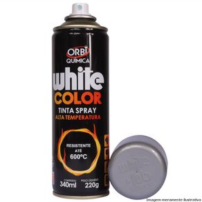 Tinta Spray White Color Jet?Orbi Aluminio 340Ml (Alta Tempe