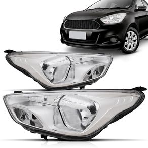 Farol Direito Ford Ka 2015/2018 Cromado