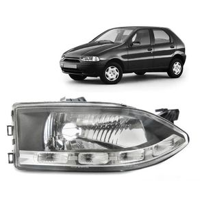 Farol Direito Fiat Palio 1996/ com Mascara Negra