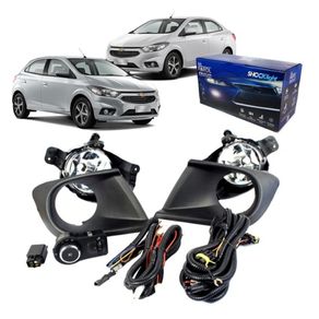 Kit Farol Milha Ld Le Gm Onix 2014/ com Moldura (Botao Mode