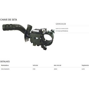 Chave Seta com Milha Vw Fox 2003/2007