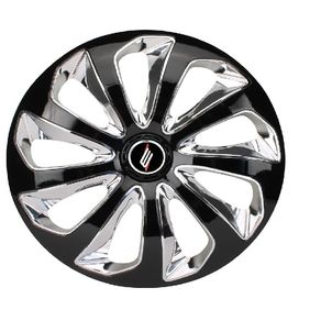 Jogo de Calota Universal Sportiva Velox Aro 15 Modelo Preta Cromada