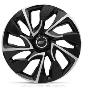 Jogo de Calota Universal Sportiva Ds4 Aro 15 Modelo Preta Prata