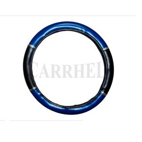 Capa para Volante Universal Azul com Aro Cromado