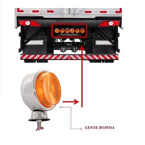 Lanterna Traseiro Ecoline Sinalizadora Universal Aro Cromad