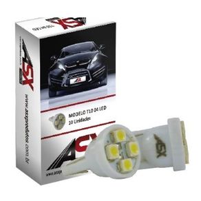 Lampada Led T10 W2 1X9 5D 12V 4 Leds Brancas
