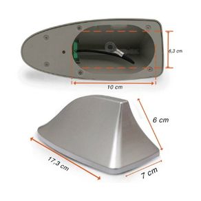 Antena Tubarao New Shark Prata (Haste)