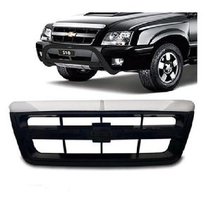 Grade Para-Choque Dt  S10/ Blazer 09/ Preta C/Friso Superior Cromado/ Preto