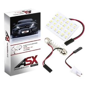 Lampada Torpedo 12V com Conector Placa 24 Leds Branca
