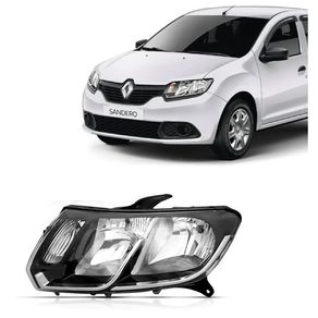 Farol Direito Renault Sandero 2015/ Logan 2014/ Mascara Negra